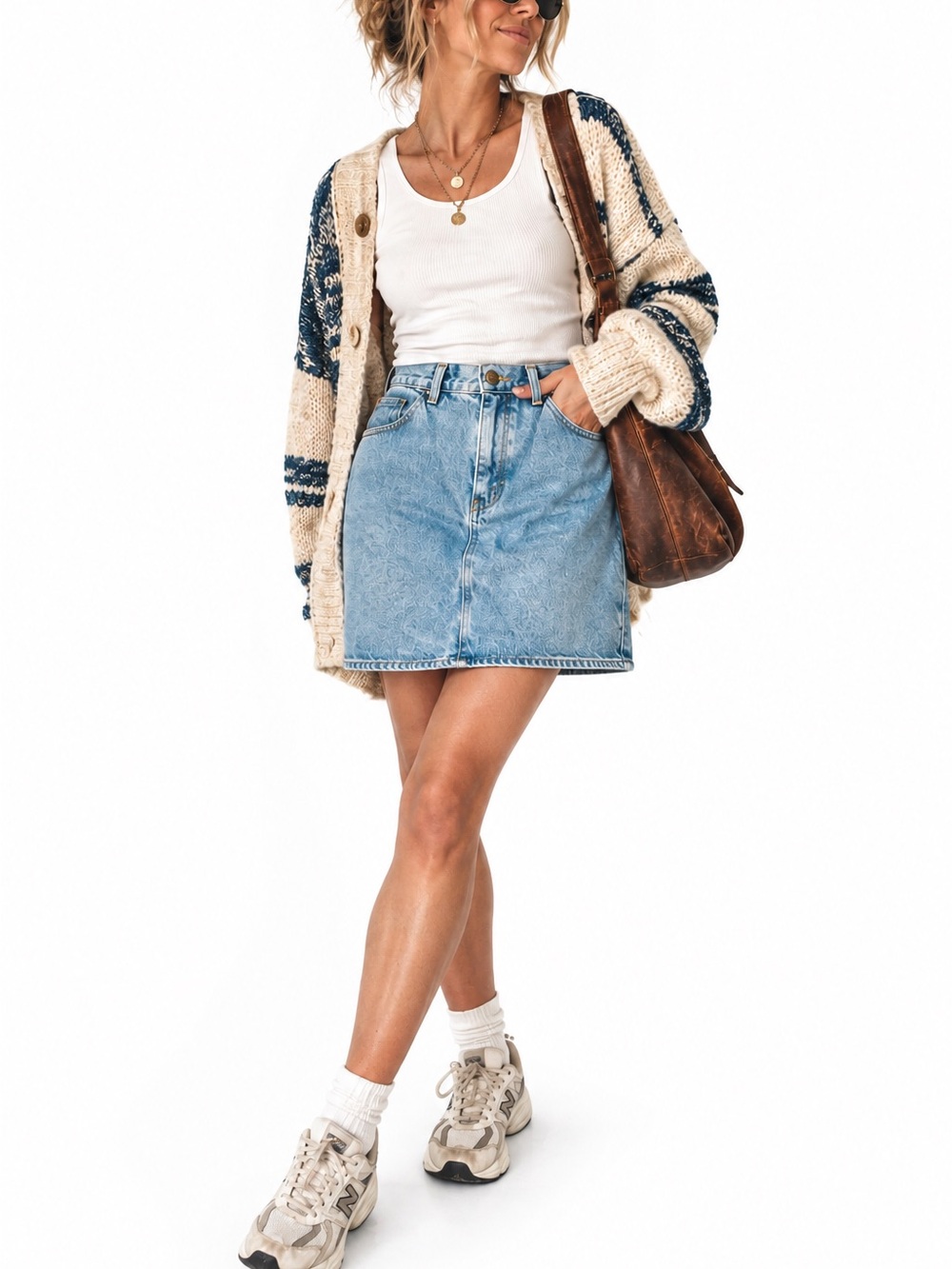 Vintage 80s Vivaldi High Waisted Denim Mini Skirt Light Wash Jean Skirt Size 12